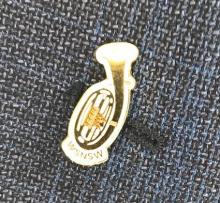All donors contributing to the Wagner Society's donation of four Wagner tubas to Melbourne Opera for its production of the 'Ring Cycle' received a tuba pin.