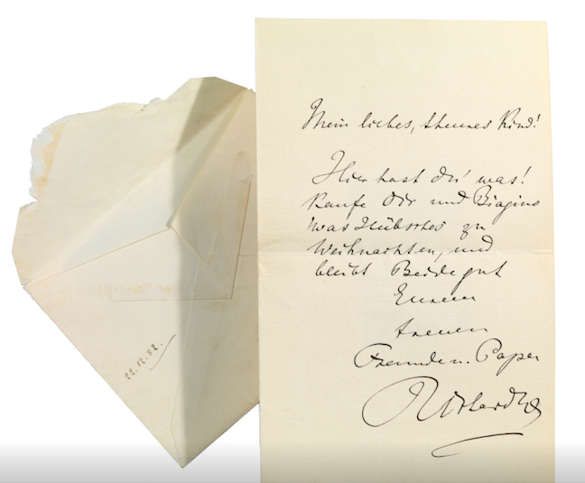 Wagner's last Christmas letter to his stepdaughter Blandine 1882