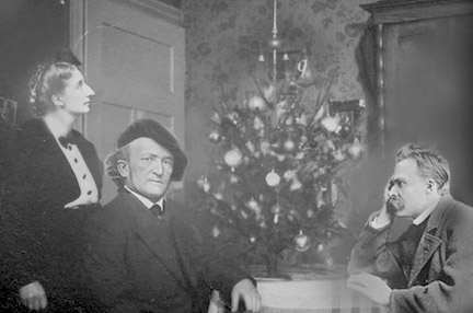 An imagined image of Nietzsche’s 1869 Christmas with the Wagners (collage by G Henle)